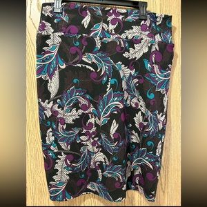 Lularoe multi colored (black,purple,teal,cream) pencil skirt in a size XL